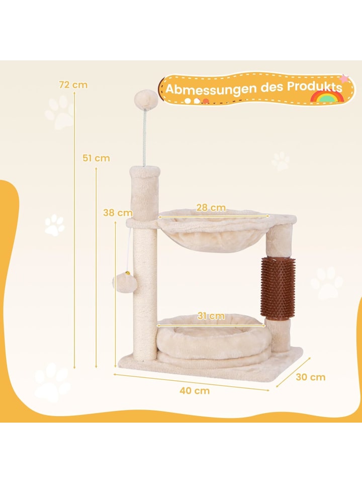 COSTWAY Kratzbaum Klein 40x30x72cm in Beige günstig kaufen onesize