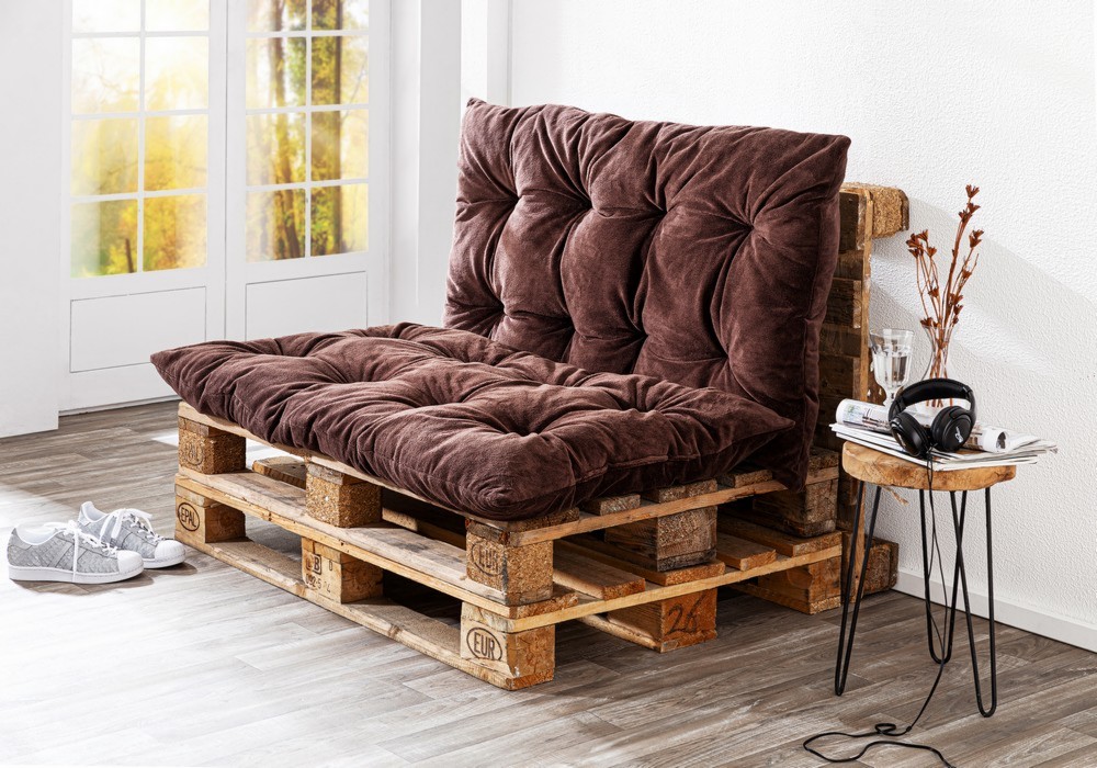 Bella Casa Chillkissen 2er Pack, ca. 70 x 120 cm, Braun