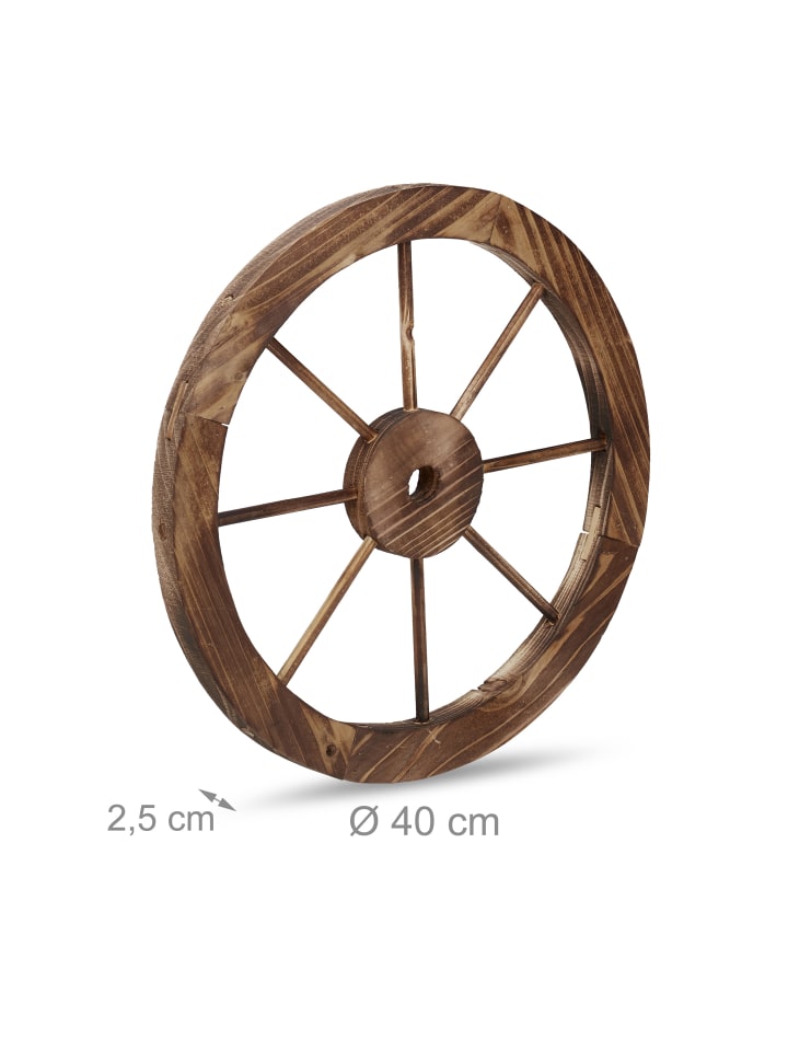 relaxdays 2x Wagenrad in Natur günstig kaufen onesize