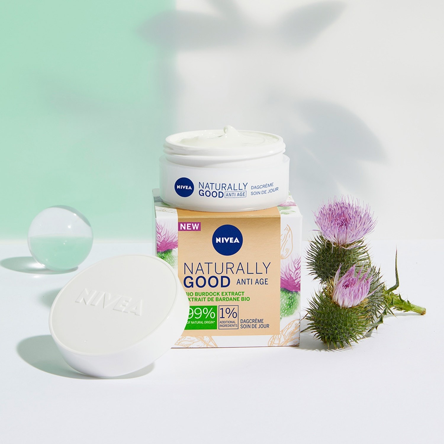 NIVEA Denný krém proti starnutiu s organickým extraktom z lopúcha