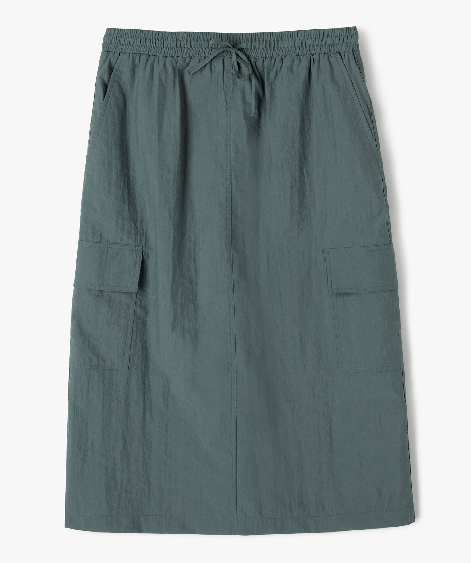 Jupe en toile de parachute avec poches à rabat fille gris | GEMO