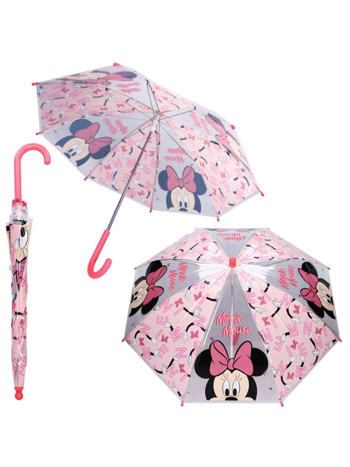 Disney Minnie Mouse Stockschirm rosa & transparent | Minnie Maus | Kinder Regenschirm günstig kaufen onesize