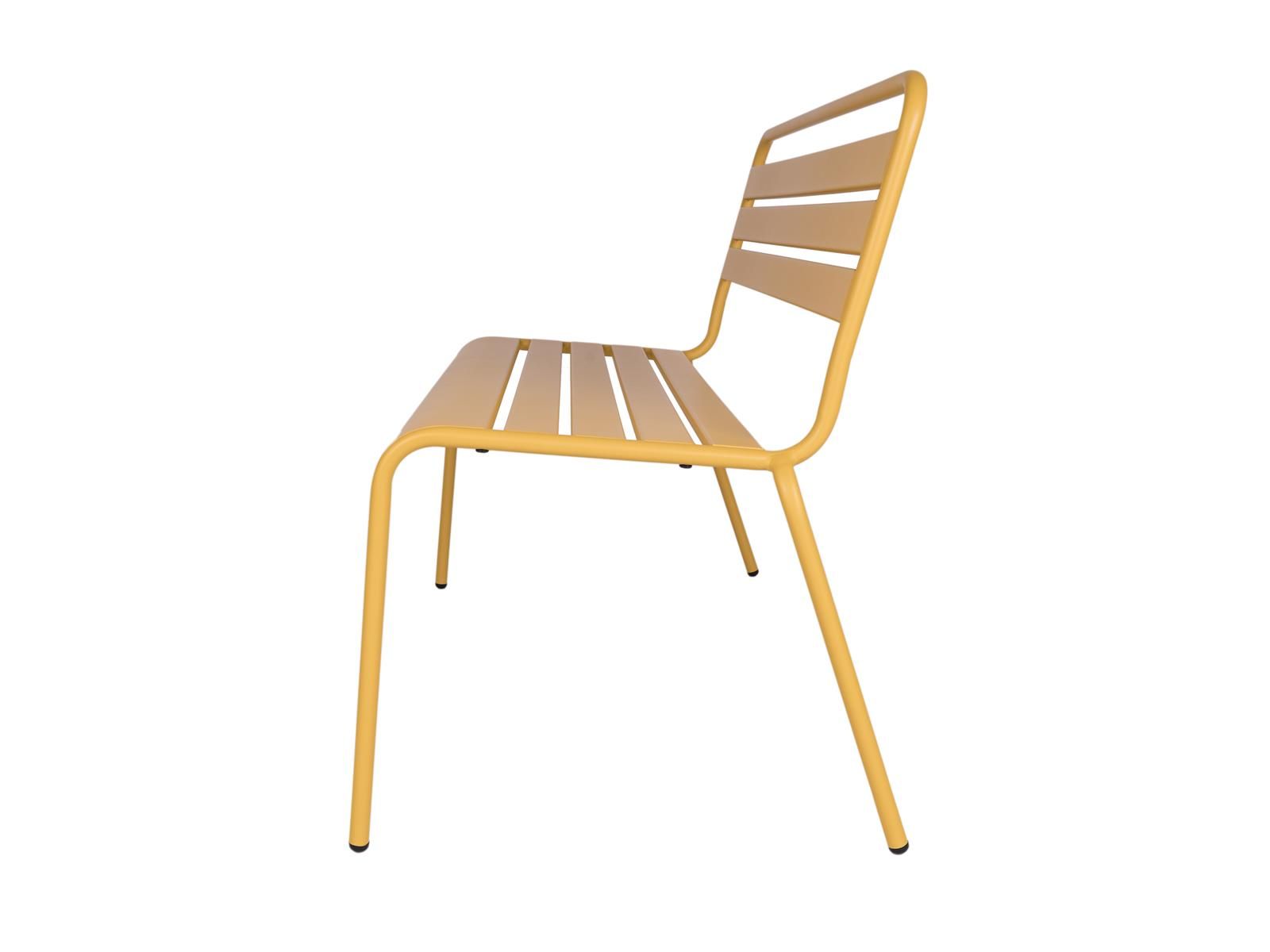 MaximaVida Max 120 cm okergelbe Metall Gartenbank