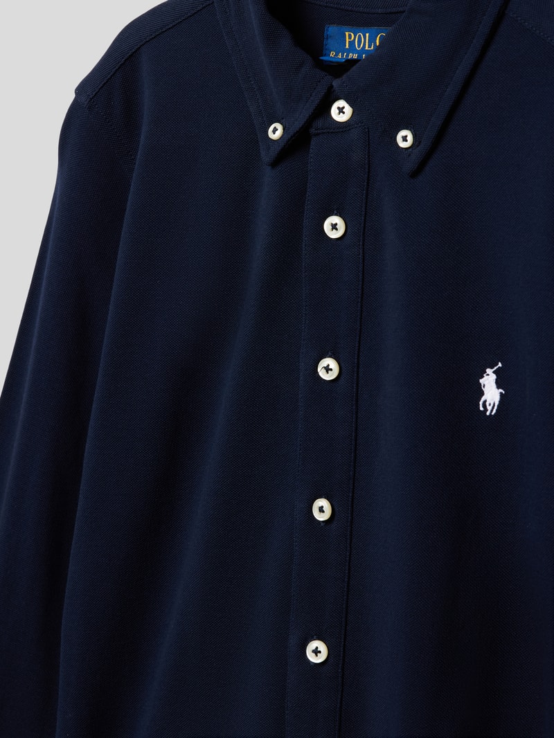 Hemd mit Label-Stitching in dunkelblau