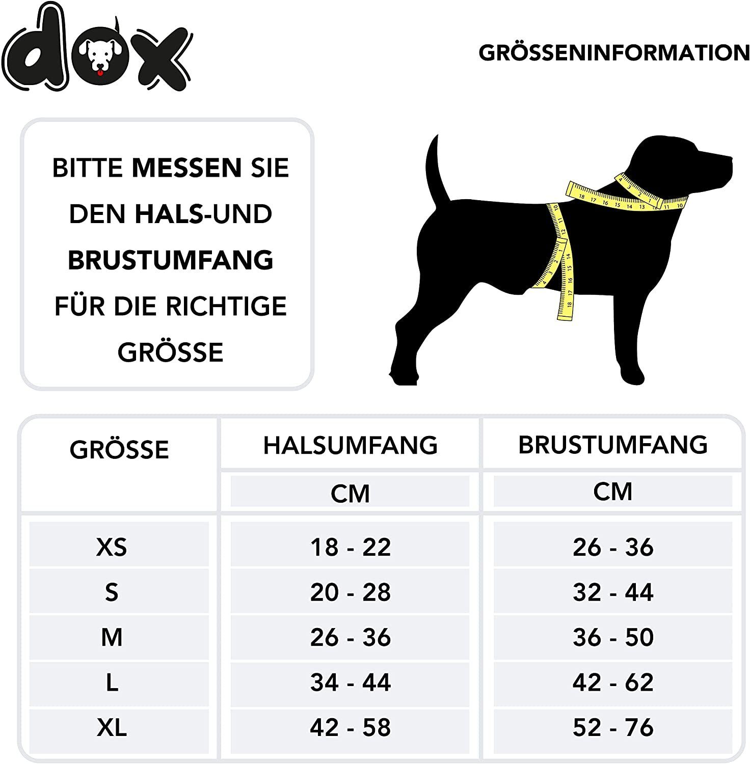 DDOXX Hunde-Geschirr Verstellbares, reflektierendes Hundegeschirr, ausbruchsicher, Gelb Hals: 20-28 Cm Brust: 32-44 Cm
