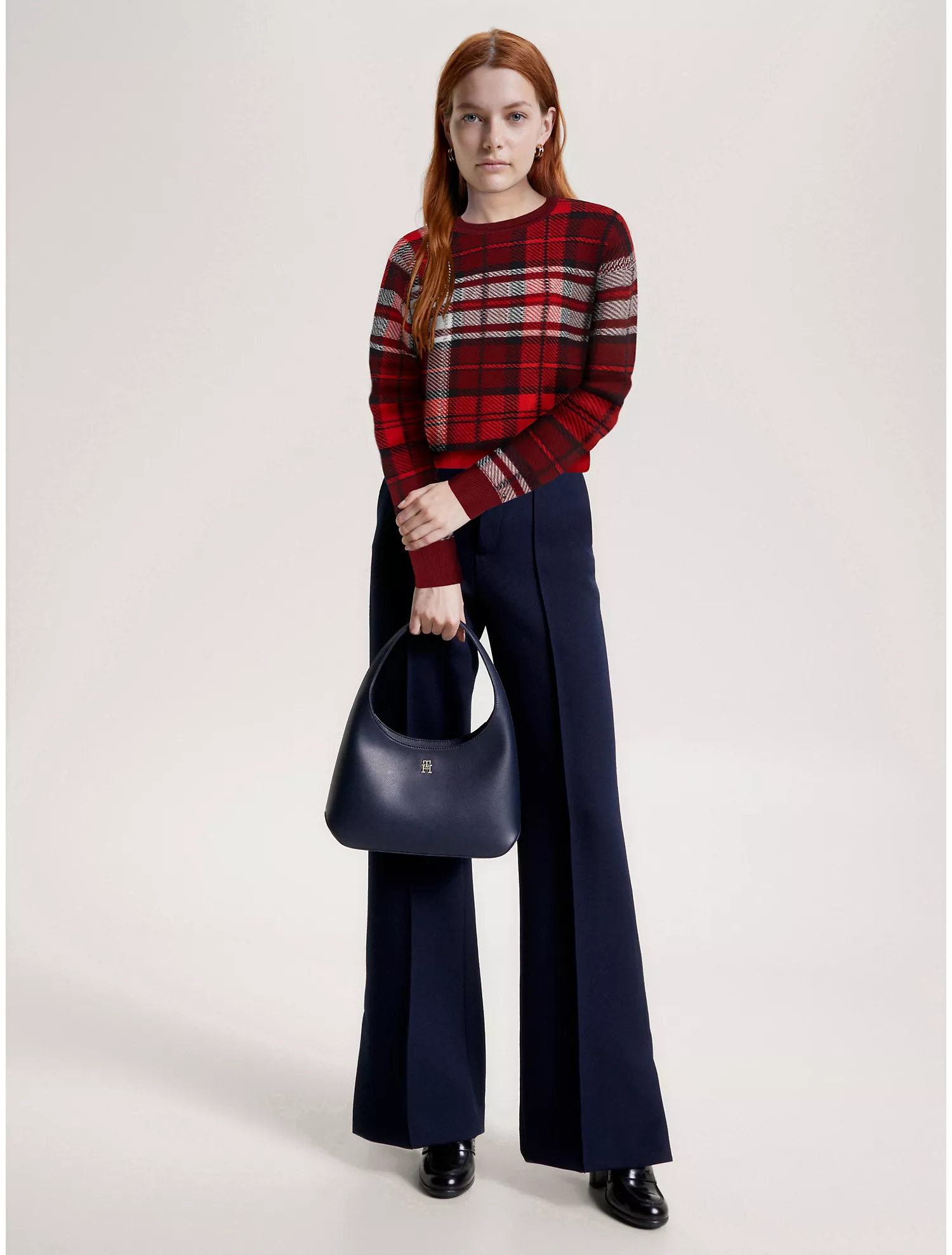 Relaxed Fit Tartan Sweater