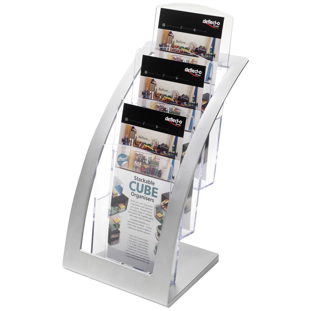 Deflecto Zeitungsständer Deflecto Contemporary 693604 Prospekthalter Schwarz, Transparent DIN A
