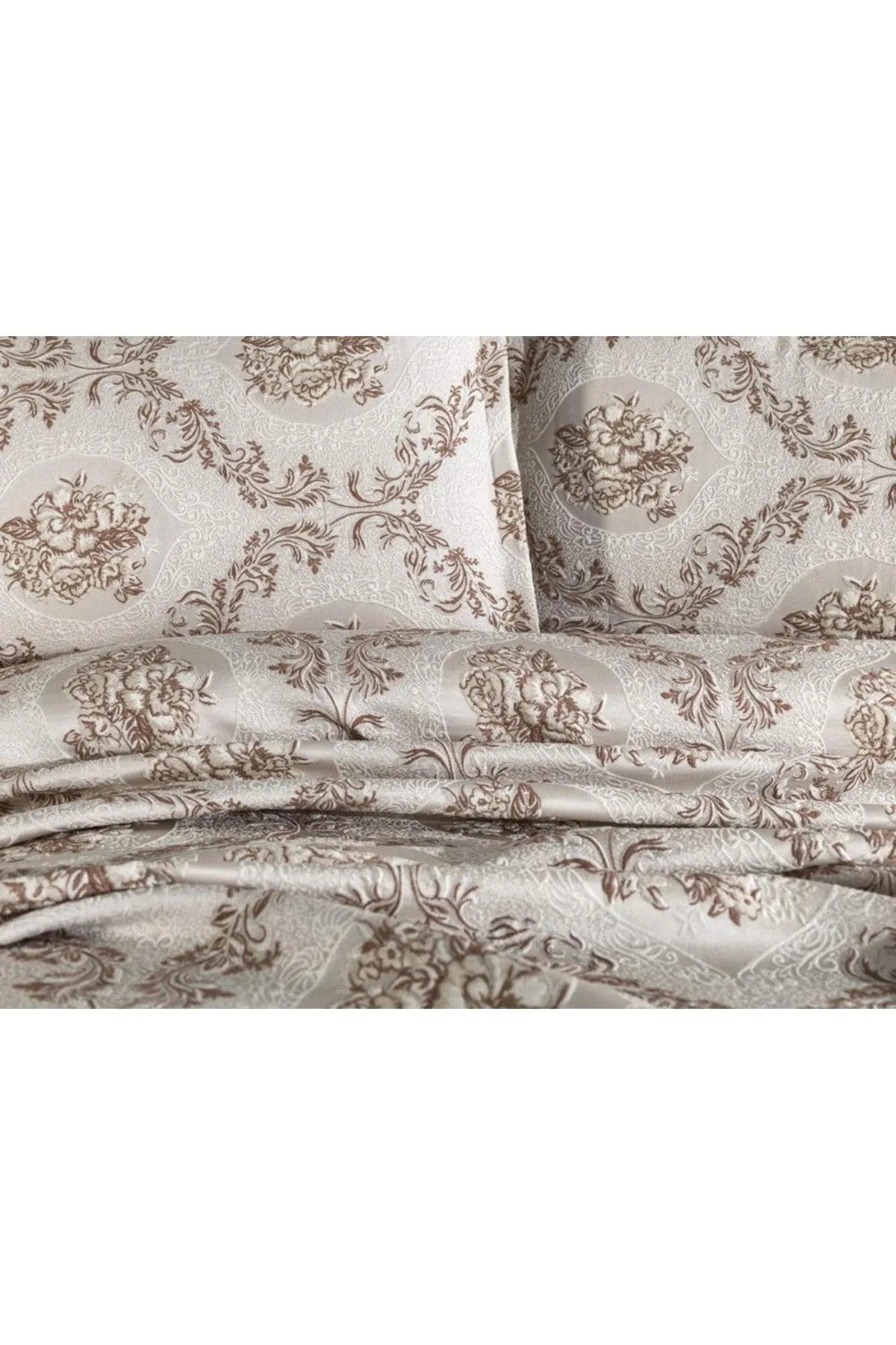 Çeyiz Diyarı  Meryem Einzel-Jacquard-Tagesdecke Cappucino