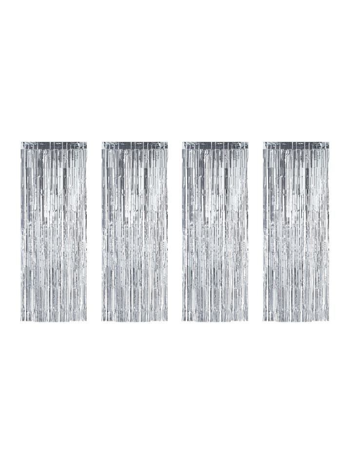 relaxdays 4x Partyvorhang in Silber - (B)100 x (H)250 cm günstig kaufen onesize