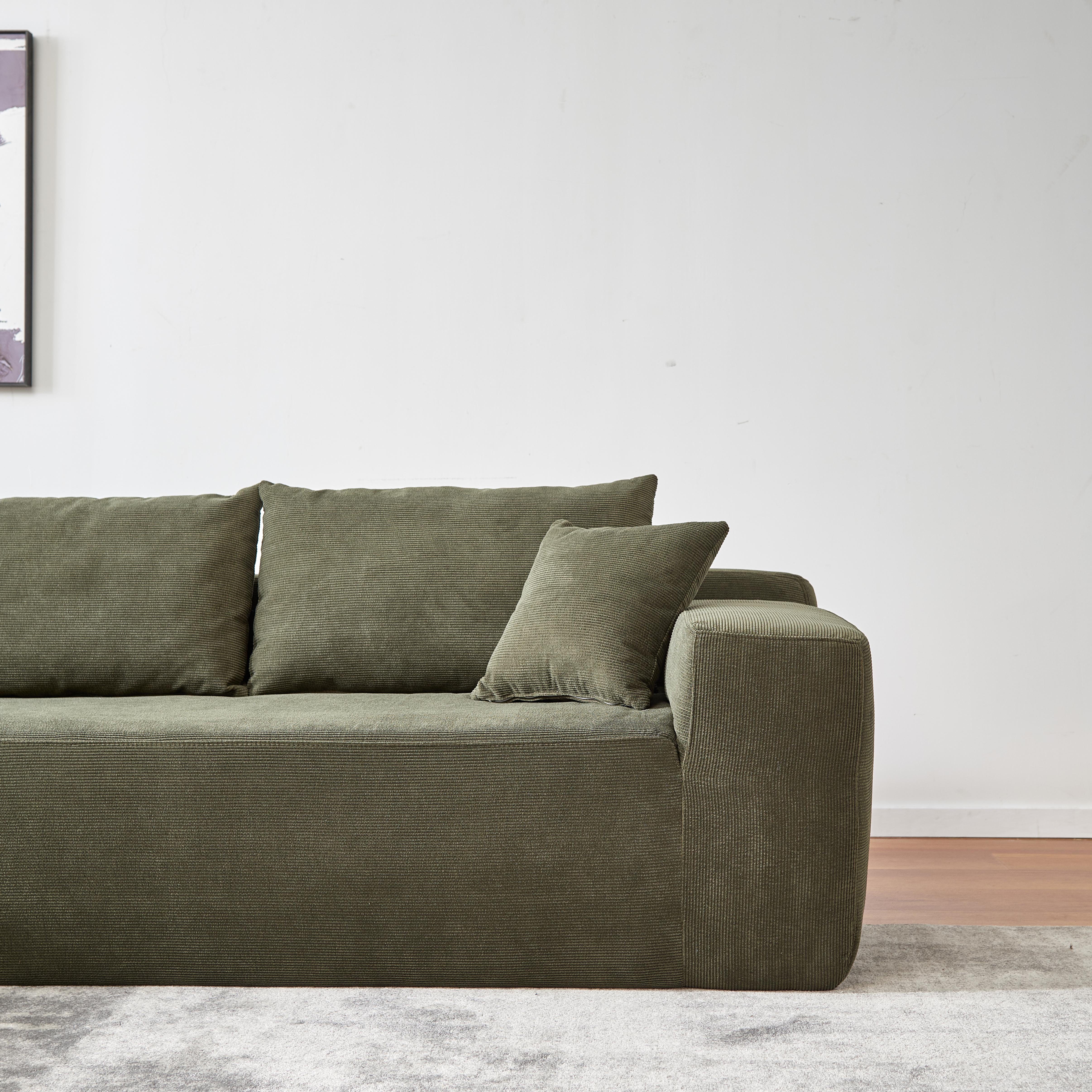 OKWISH Ecksofa L-Form Ecksofa Home affaire Ecksofa Chenille mit 5 losen Rückenkissen, Komprimierte Verpackung Gesamtmaße: 104,70 x 68,50 x 29,13 Zoll (L x B x H), 72 Stunden platzieren, um Flauschigkeit wiederherzustellen