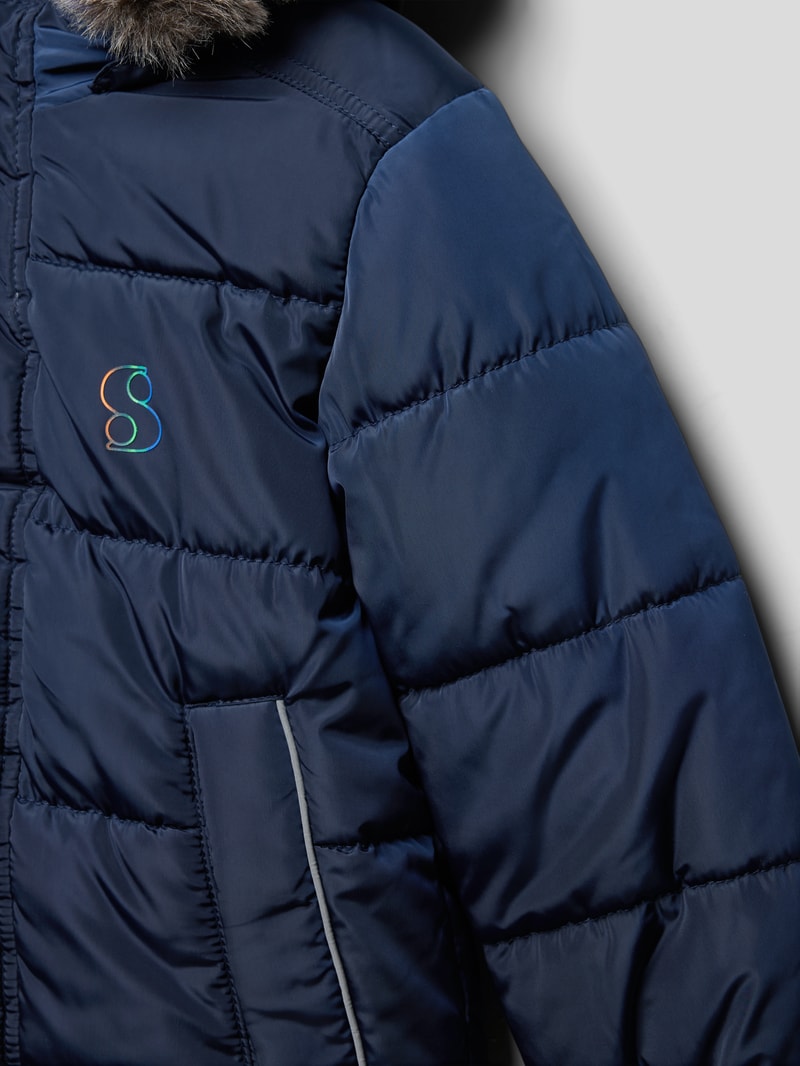 Parka mit Kapuze in marineblau