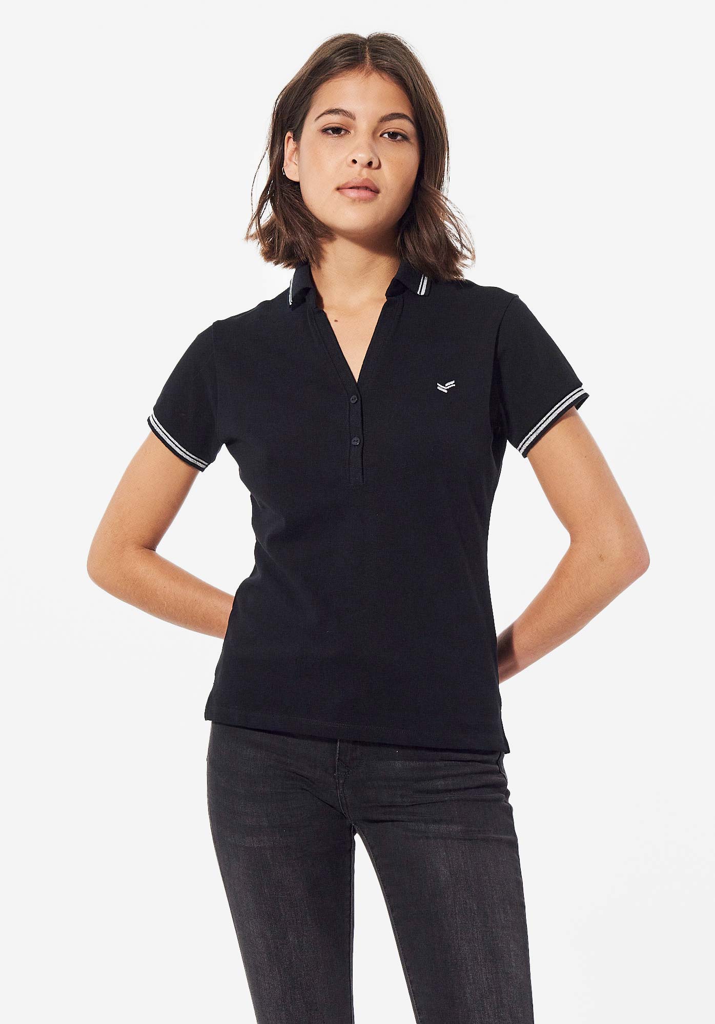 FASIC  Polo noir femme
