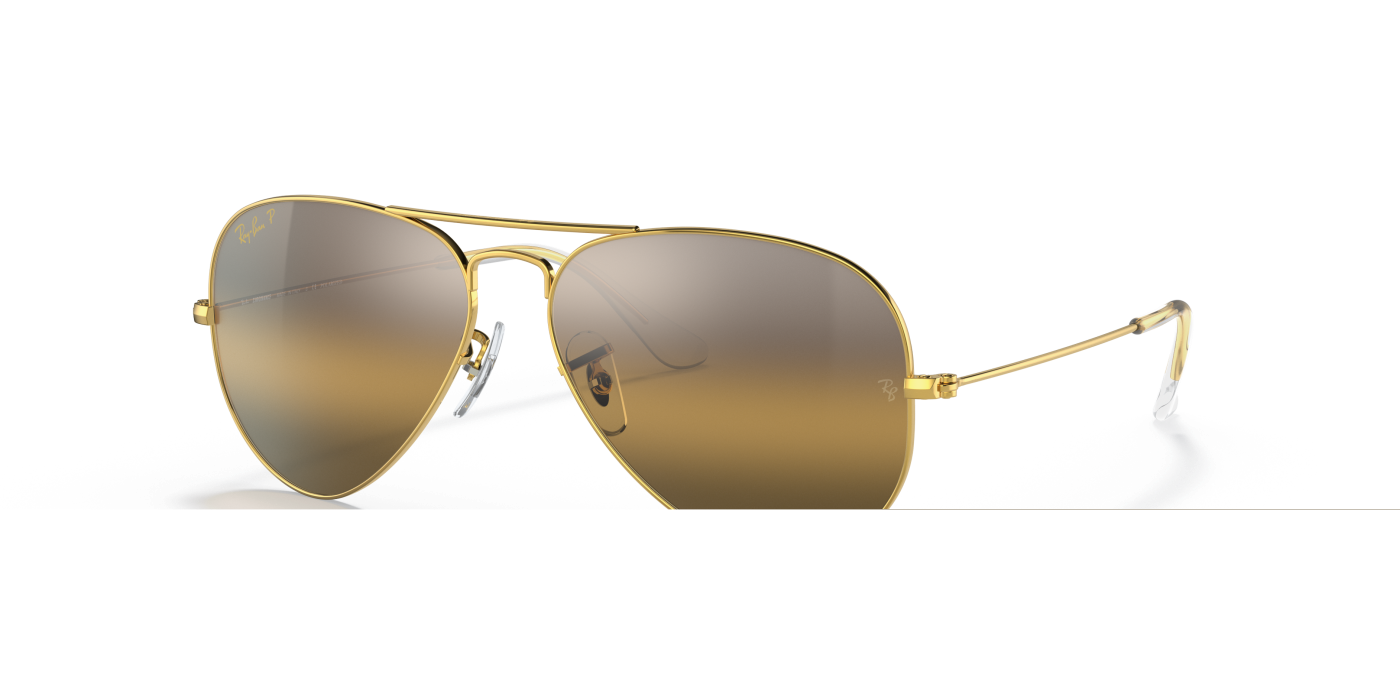 AVIATOR CHROMANCE - Auriu lustruit, argintiu/maro