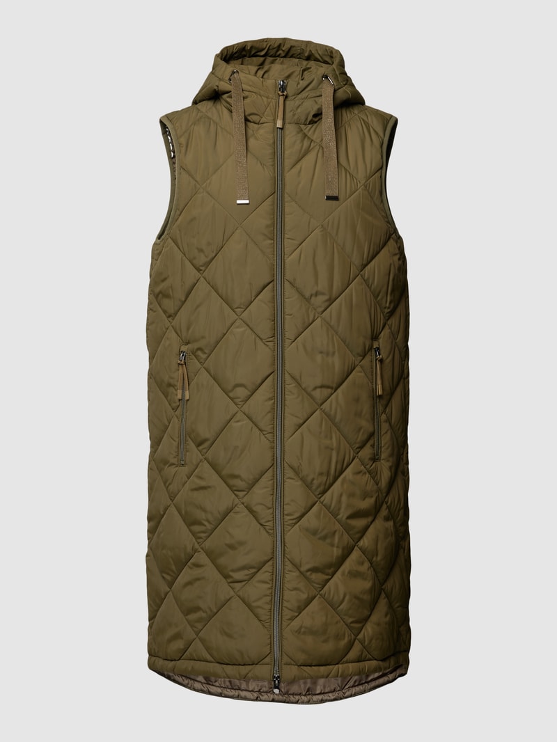 Steppweste mit Kapuze in khaki