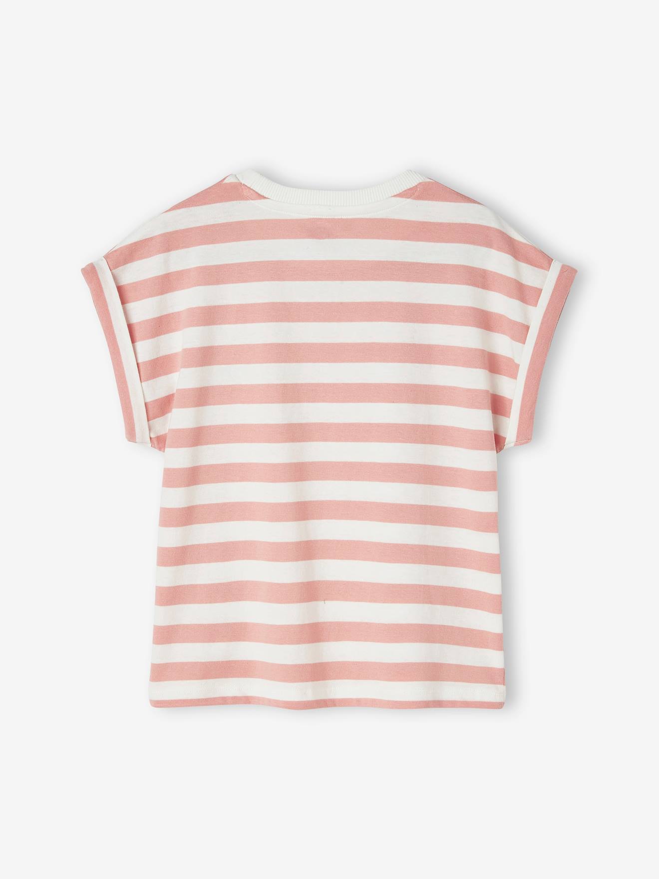 Vertbaudet Mädchen T-Shirt, personalisierbar Oeko-Tex - grün gestreift