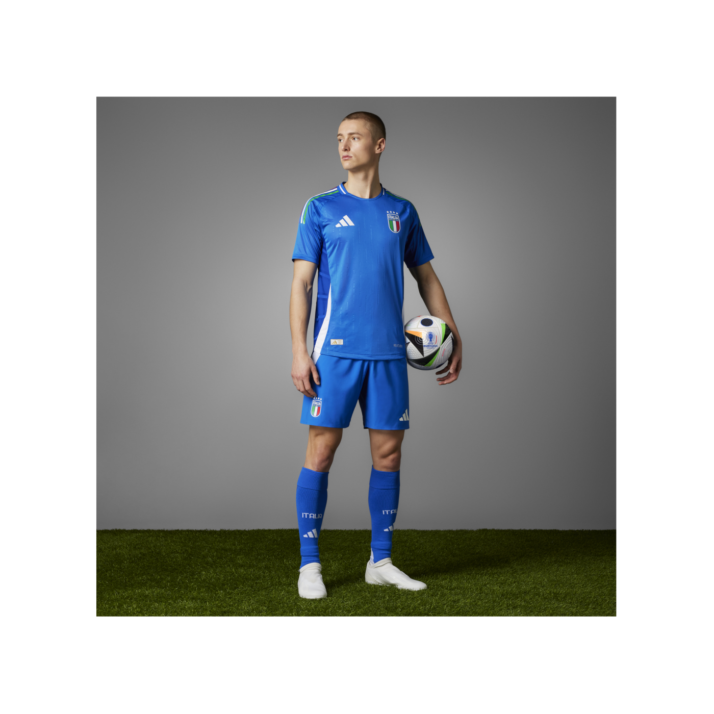 adidas Italien Auth. Trikot Home EM 2024 Blau