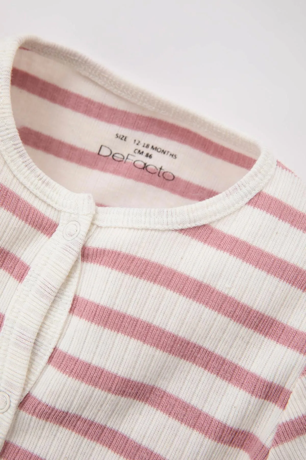 DeFacto  Baby-Overall für Neugeborene, langärmelig, gestreift, gerippt, Camisole