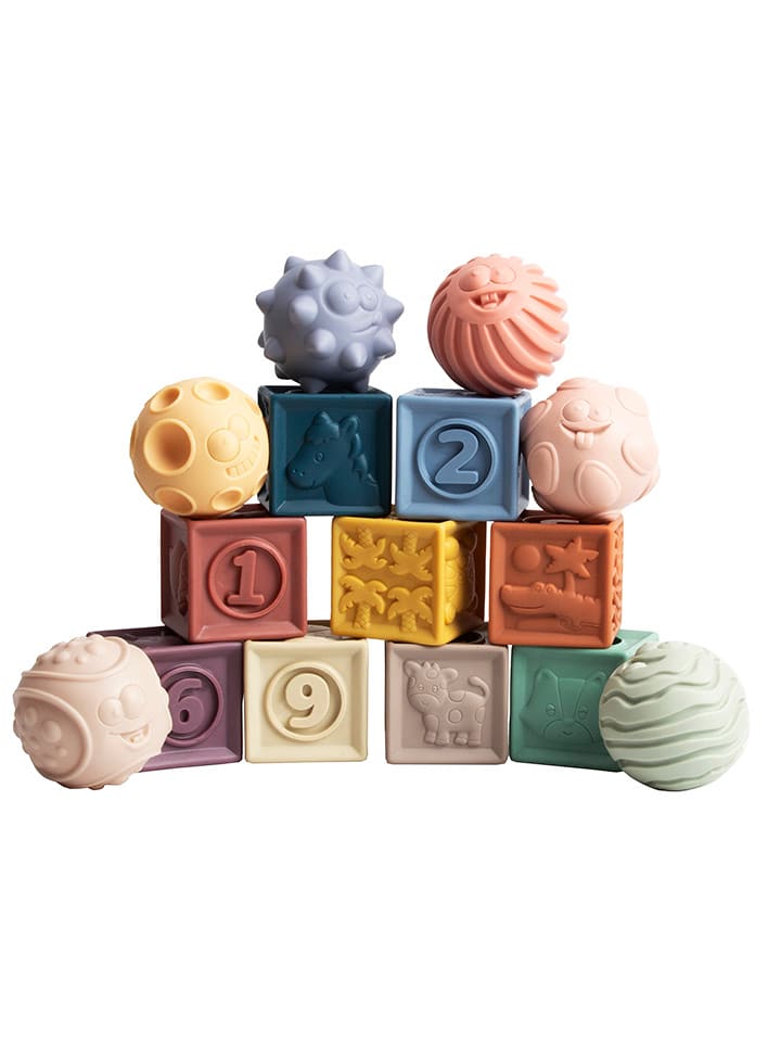 Magni 15tlg. Baby-Massage-Set mit Stapelblöcken - ab 6 Monaten günstig kaufen onesize