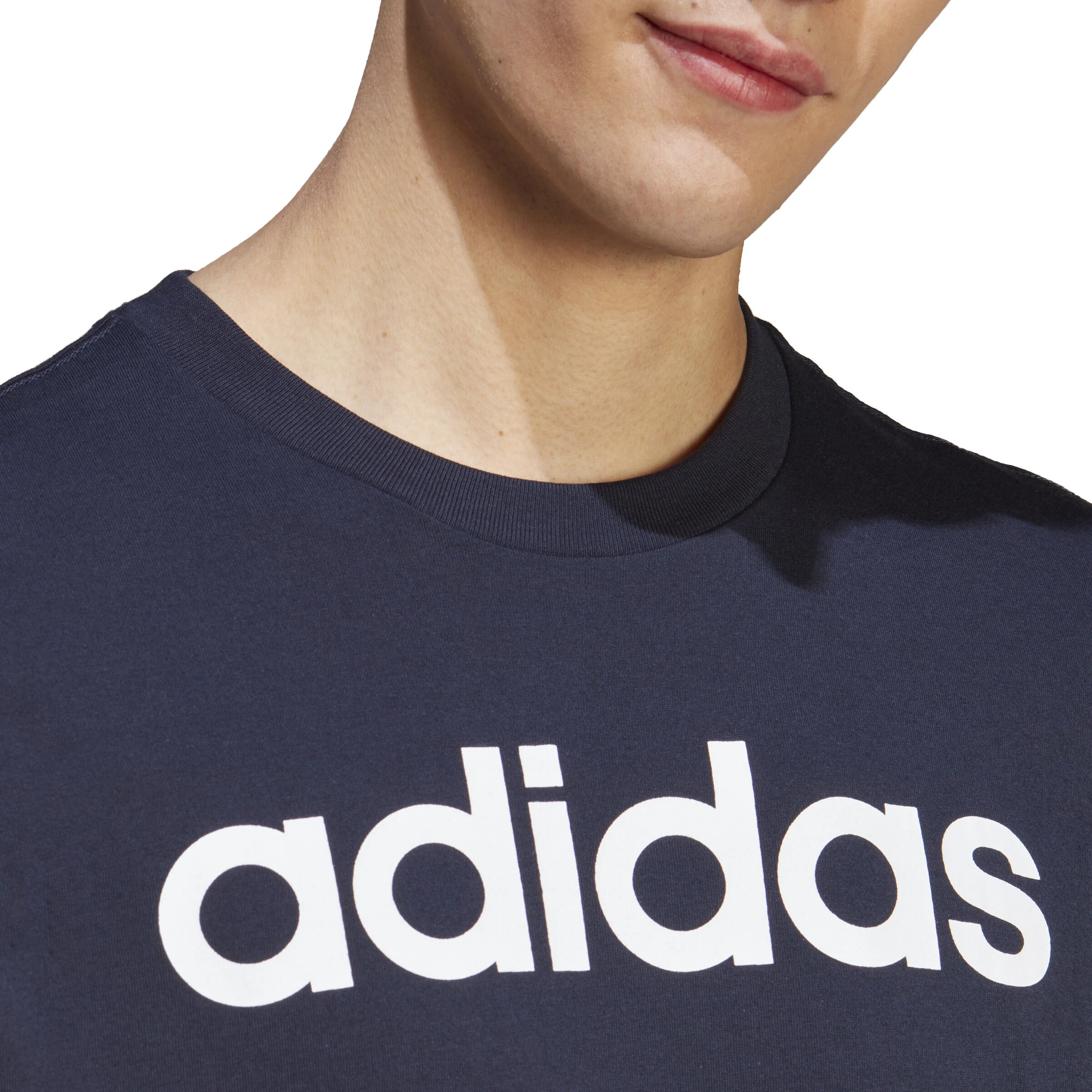 LIN Singel Jersey T-Shirt Herren - Dunkelblau, Weiß