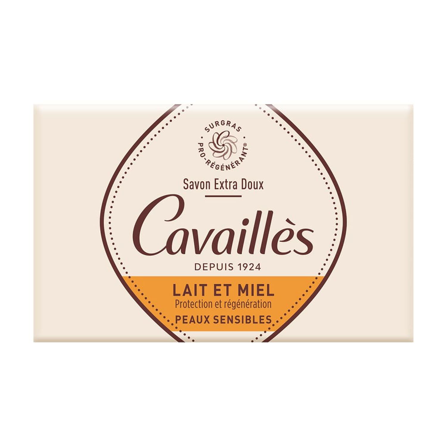 Cavaillès Savon Surgras Extra-Doux Nourrissant - Lait et Miel - Peaux Sensibles 150 g