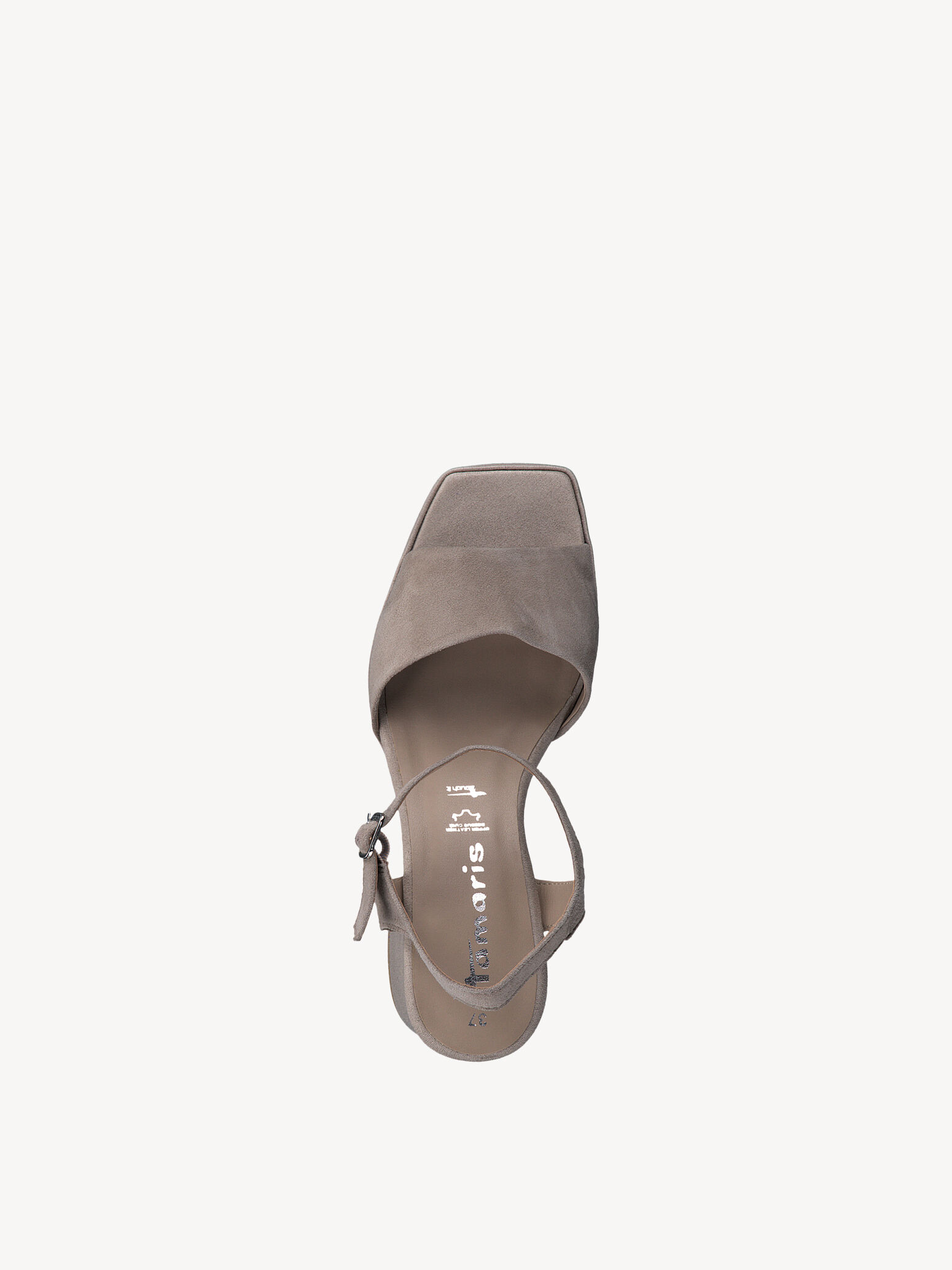 Sandale à talon en cuir - beige