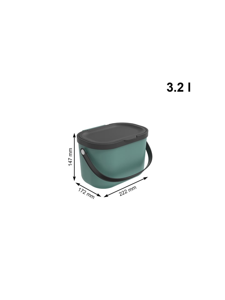 Rotho Komposteimer mit Hängevorrichtung 3.2 l ALBULA in Mistletoe green günstig kaufen onesize