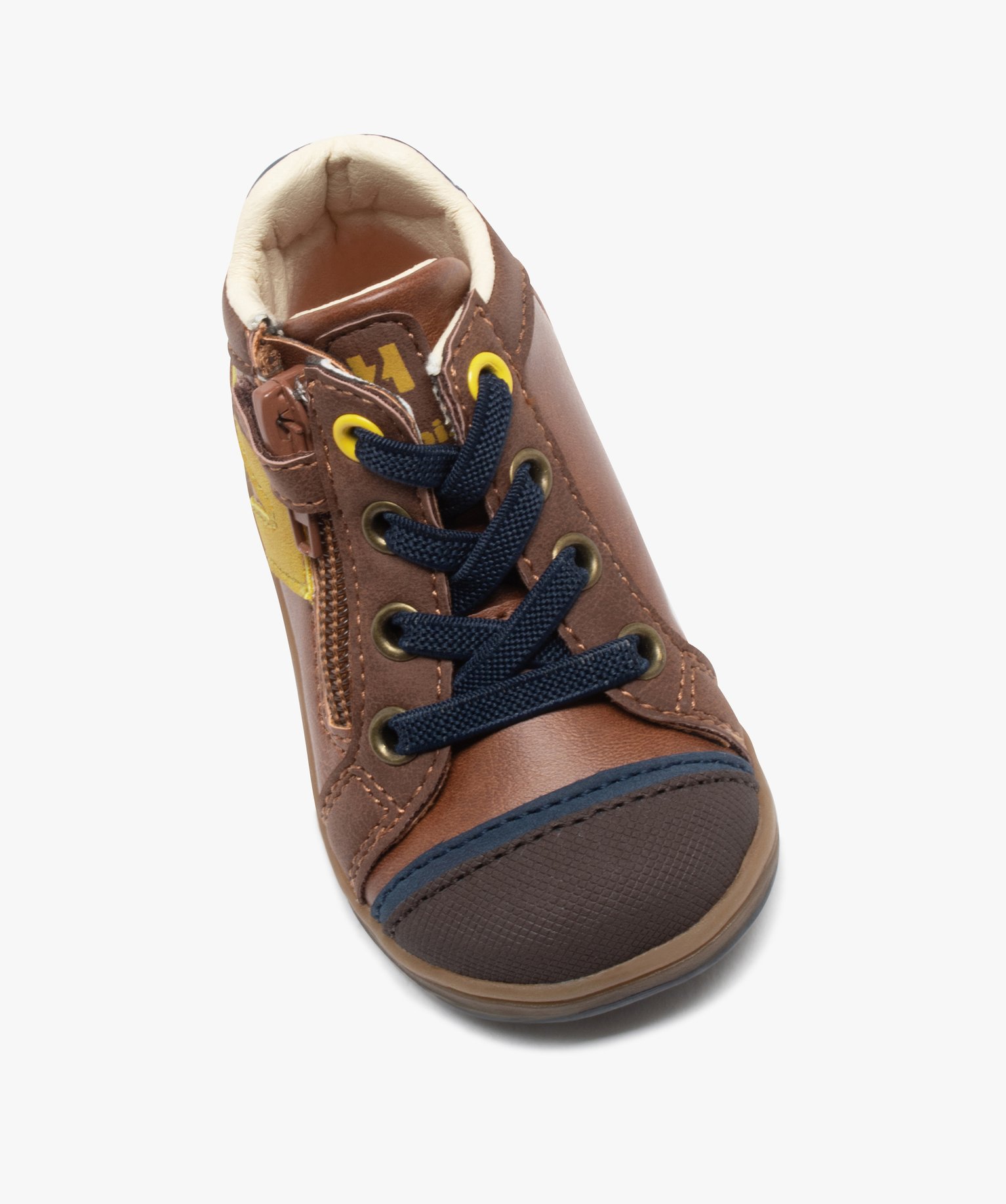 Chaussures premiers pas bébé Garçon bicolores - Hobiz marron | GEMO