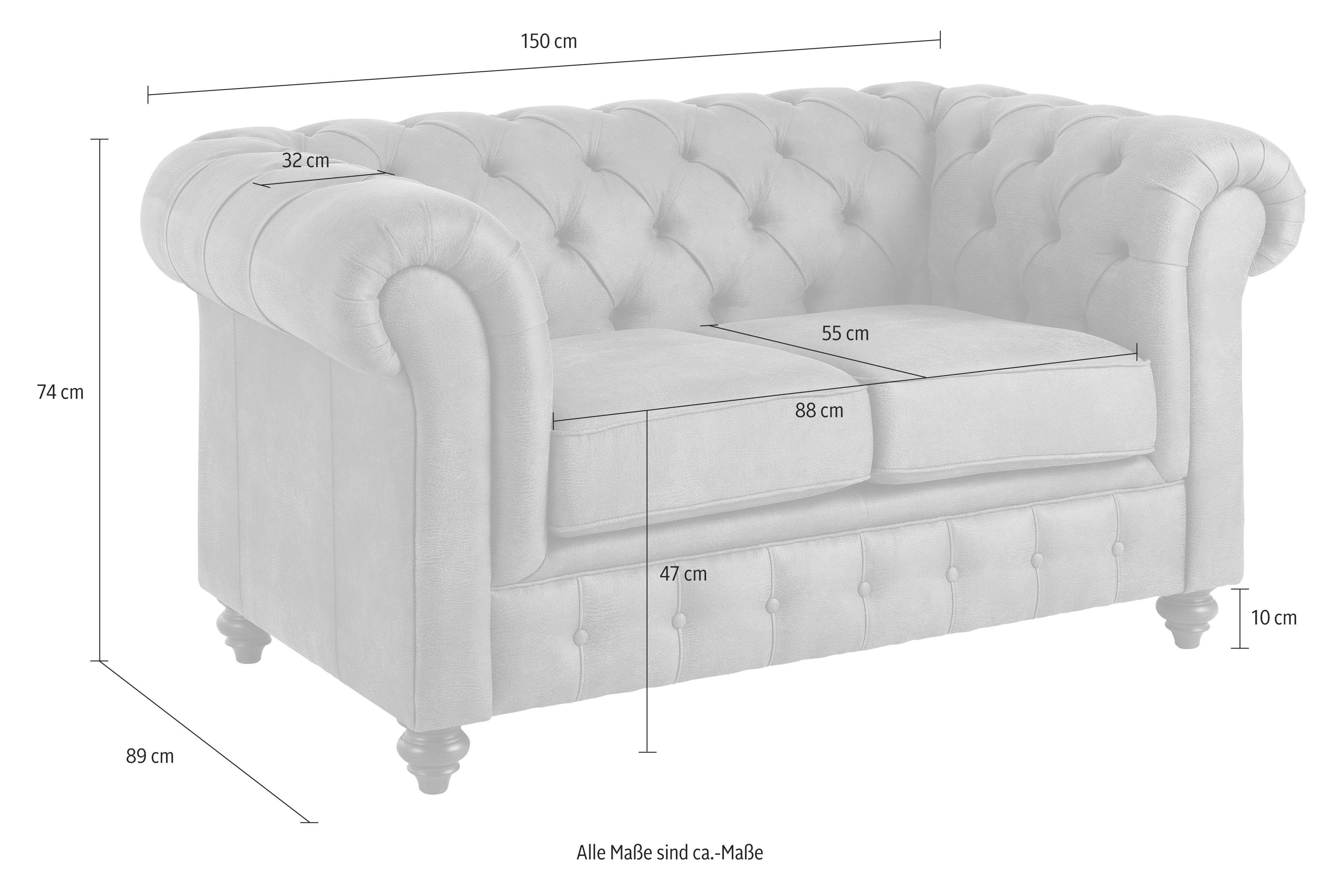 Home affaire Chesterfield-Sofa Chesterfield, mit Knopfheftung, auch in Leder