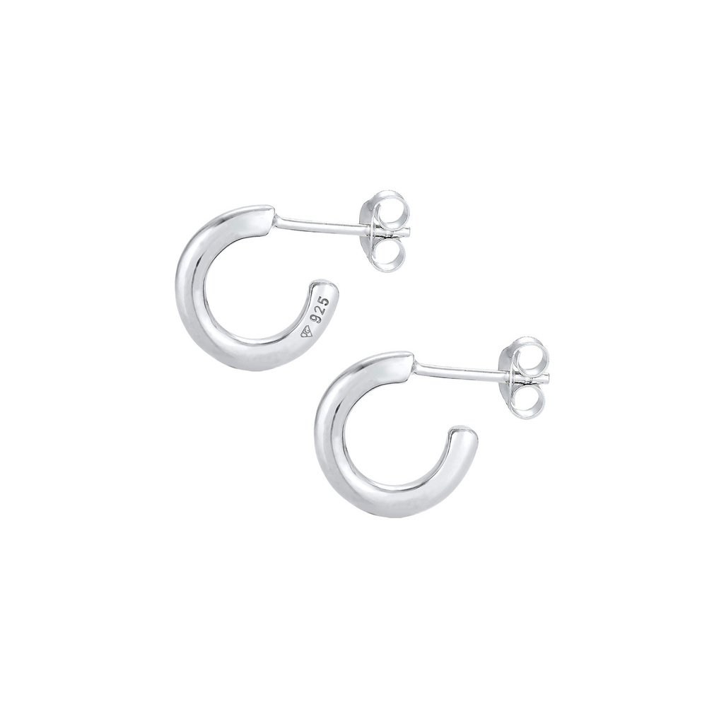 Elli Elli Boucles d'Oreilles Créoles pour dames Large Basic Trend Round Blogger Minima Boucles d'oreilles