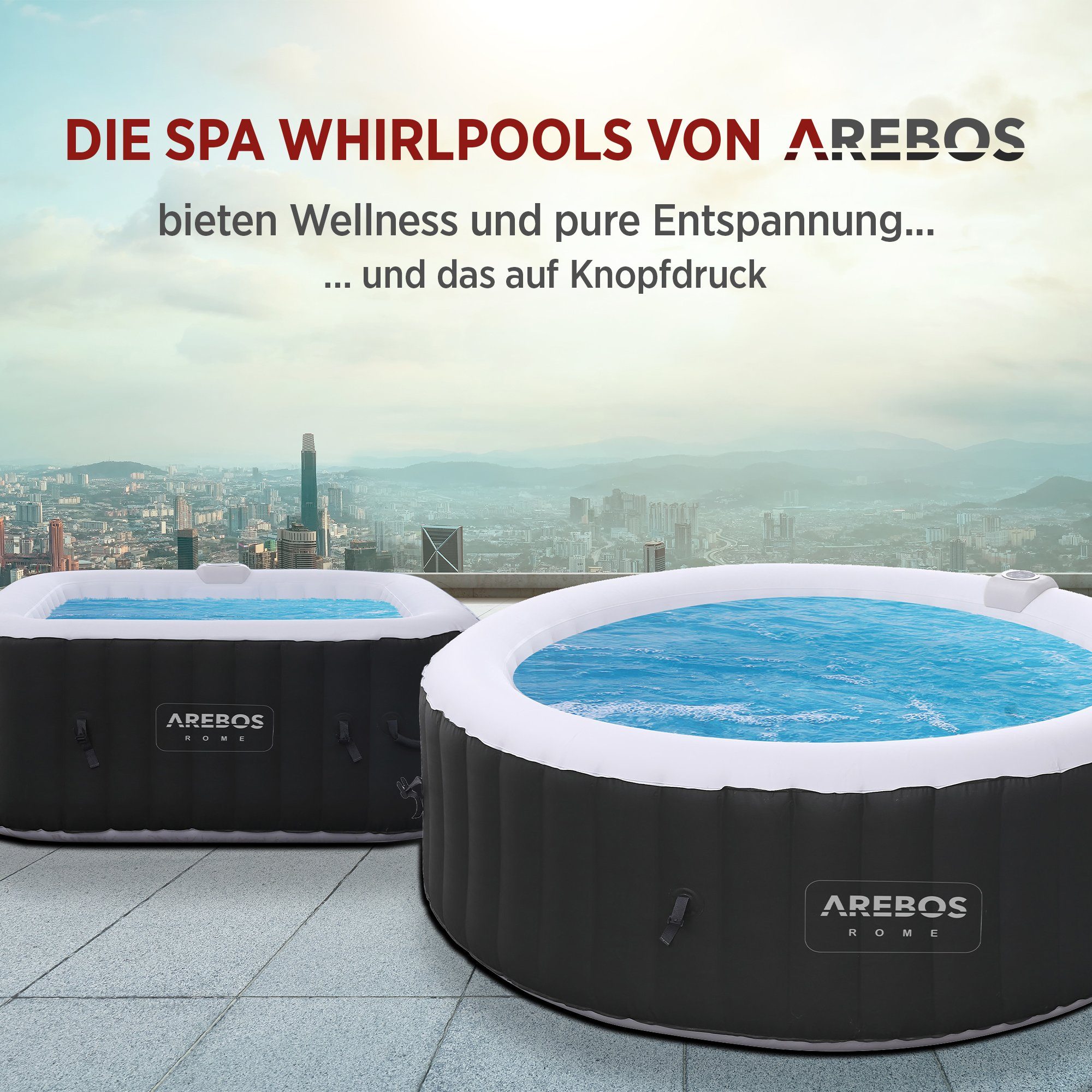 Arebos Whirlpoolkopfstütze 1x oder 2x Nackenkissen für Whirlpool, weiß, 100% wasserdicht, (1x Nackenkissen für Spa Pools, 1-St., Stück)