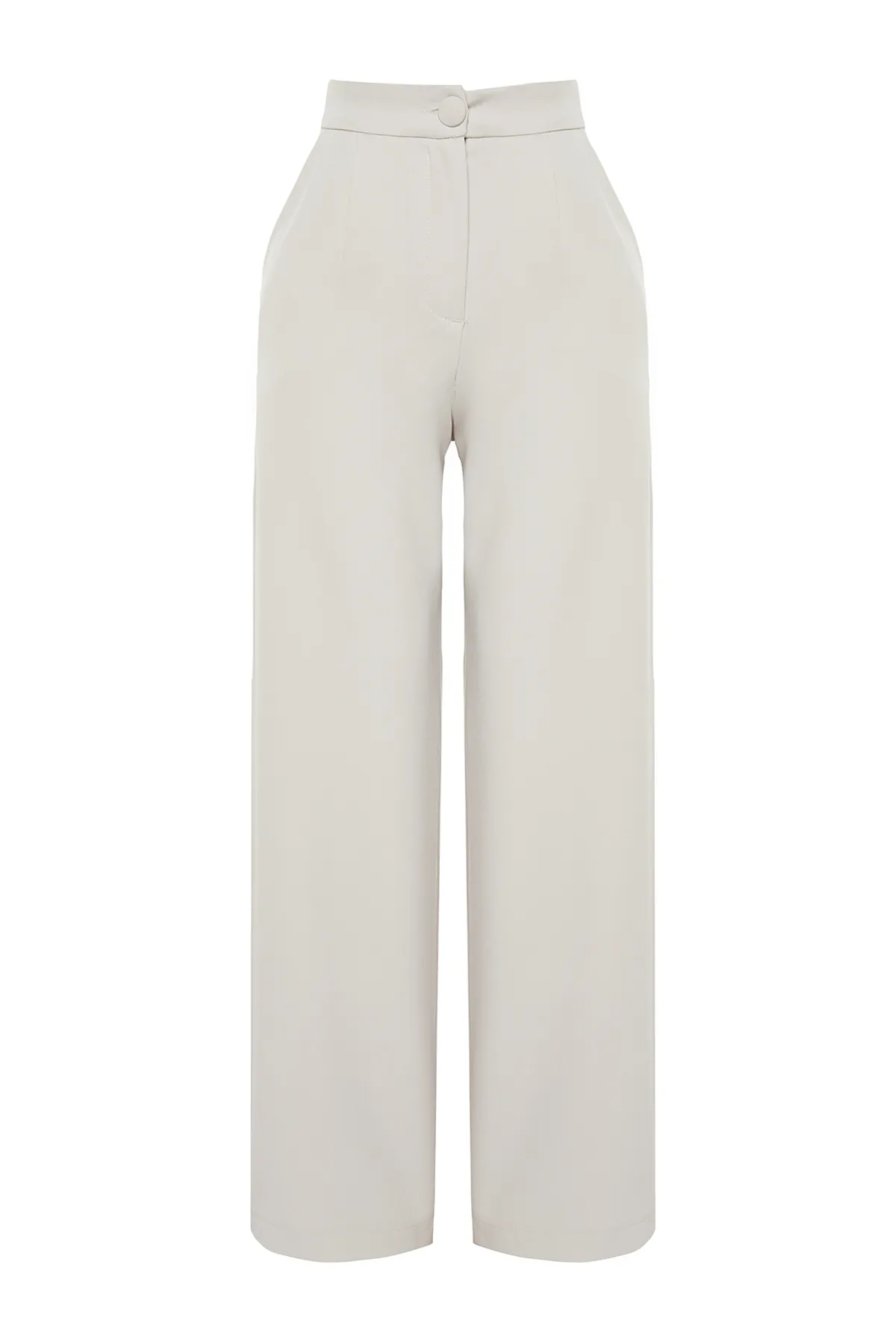 Trendyol Collection  Graue, plissierte Webhose mit weitem Bein TWOSS21PL0189
