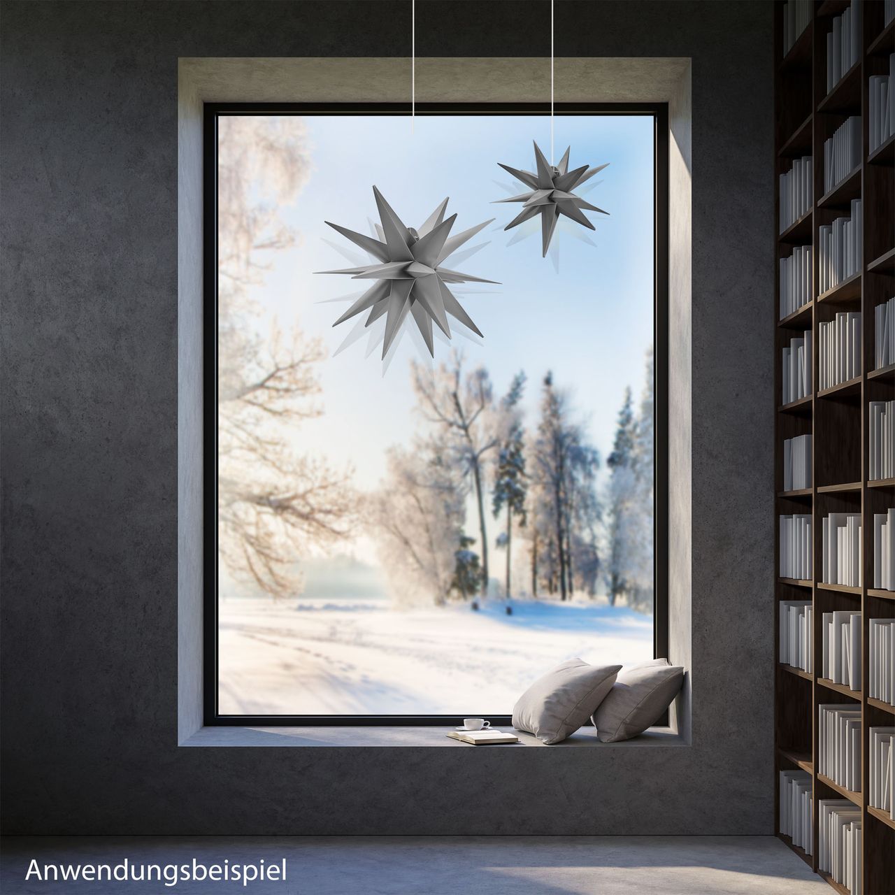 Weles AMARE LED 3D Außenstern grau ca. 57 x 48 x 44 (B x H x T), für den Innen- und Außenbereich, mit Timer