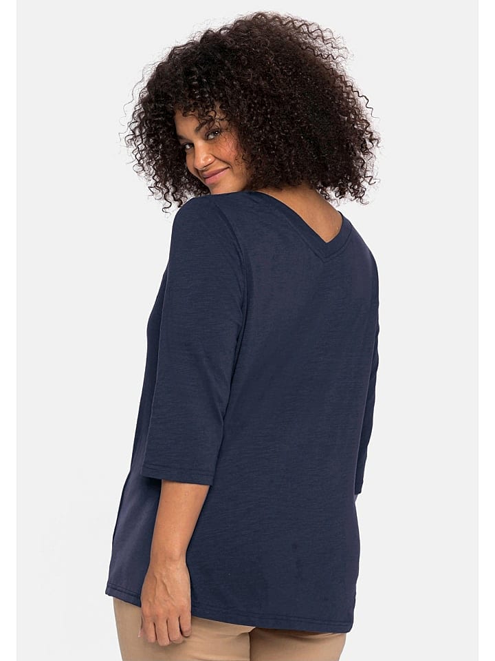 sheego 3/4-Arm-Shirt in nachtblau günstig kaufen 52/54