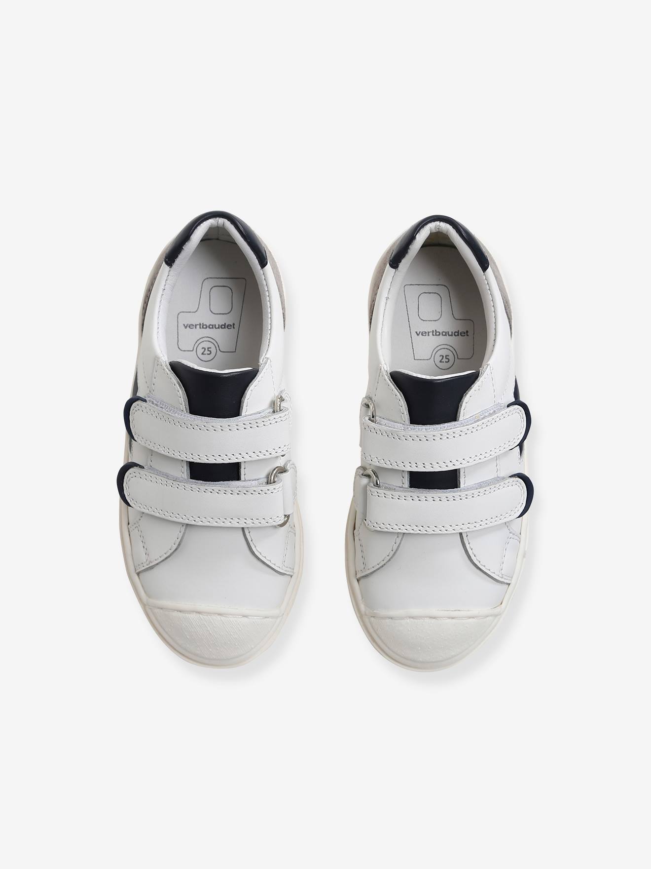 Vertbaudet Jungen Sneakers, Anziehtrick - weiß