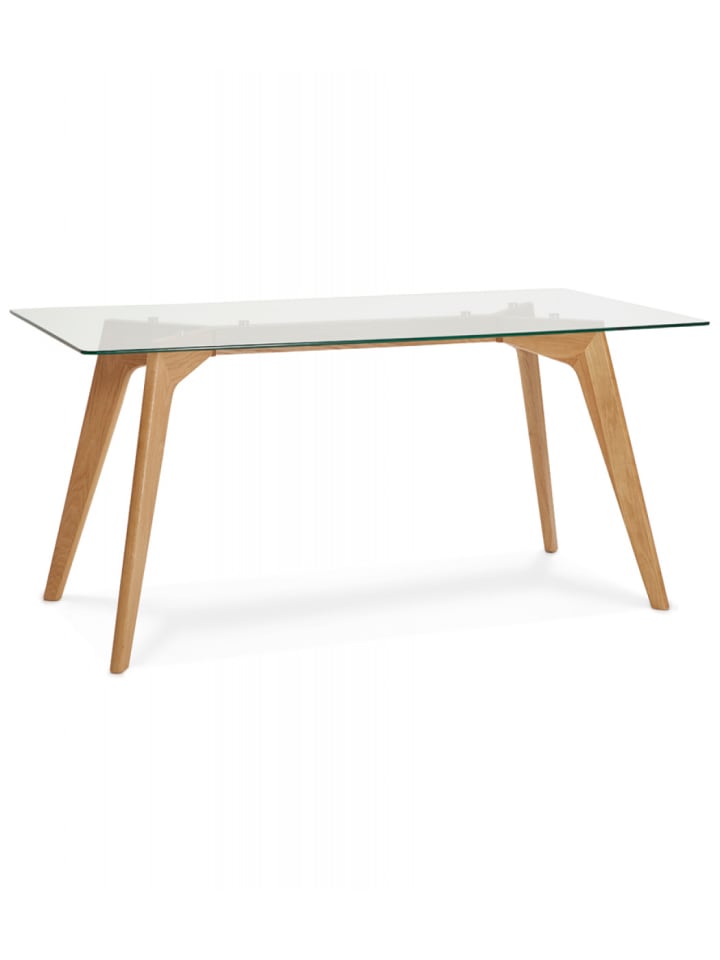 KADIMA DESIGN Esstisch mit Glasplatte & Massivholzgestell | Moderner Holztisch günstig kaufen onesize
