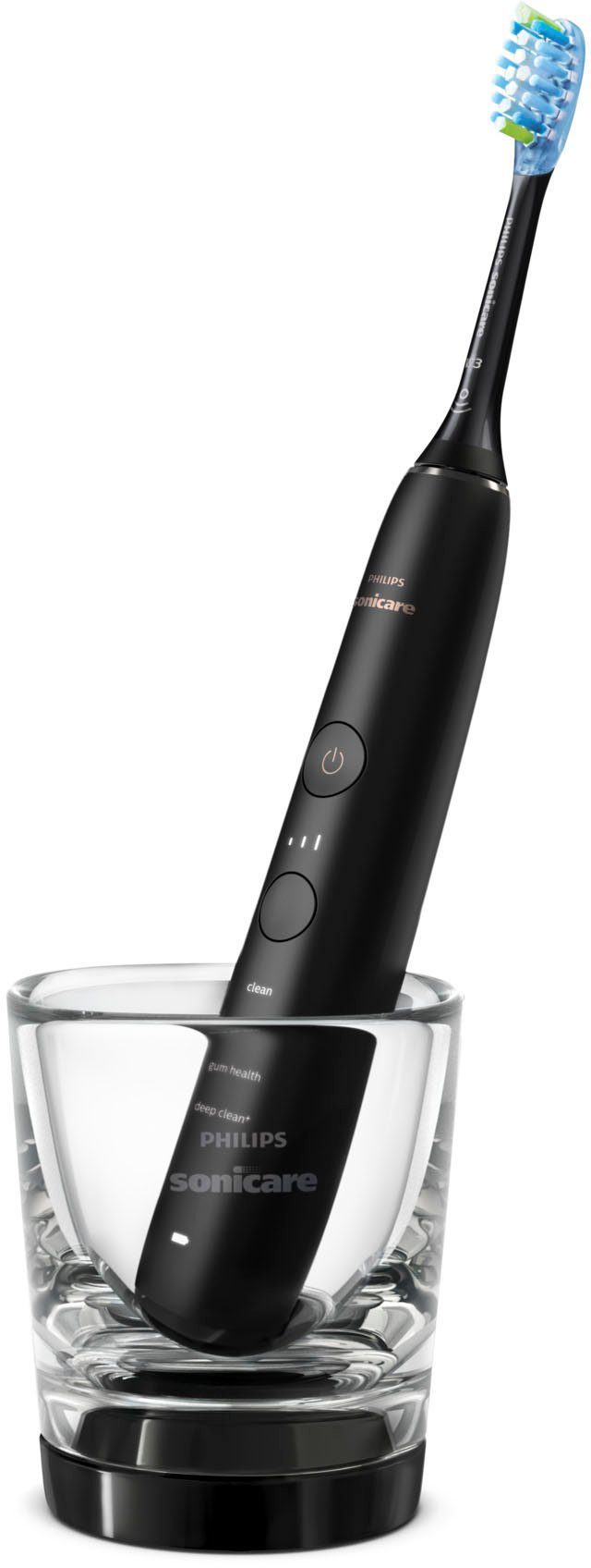 Philips Sonicare Elektrische Zahnbürste HX9914/54, Aufsteckbürsten: 2 St., DiamondClean Premium Schallzahnbürste, Doppelpack inkl. Ladeglas