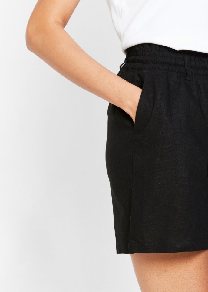 Leinen-Paperbag-Shorts