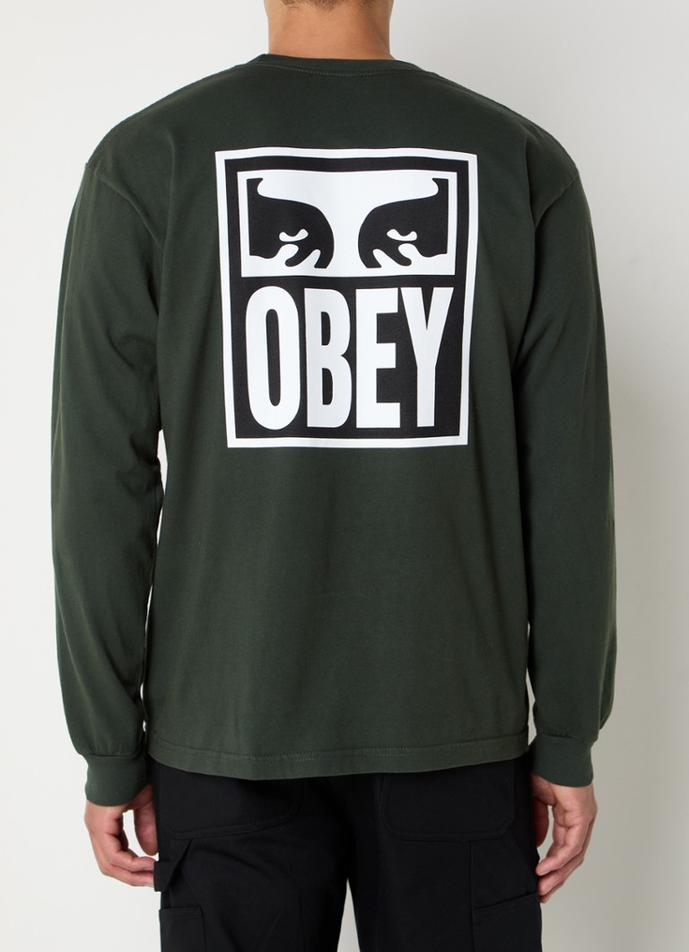Obey Eyes dugi rukav s logotipom i printom na leđima