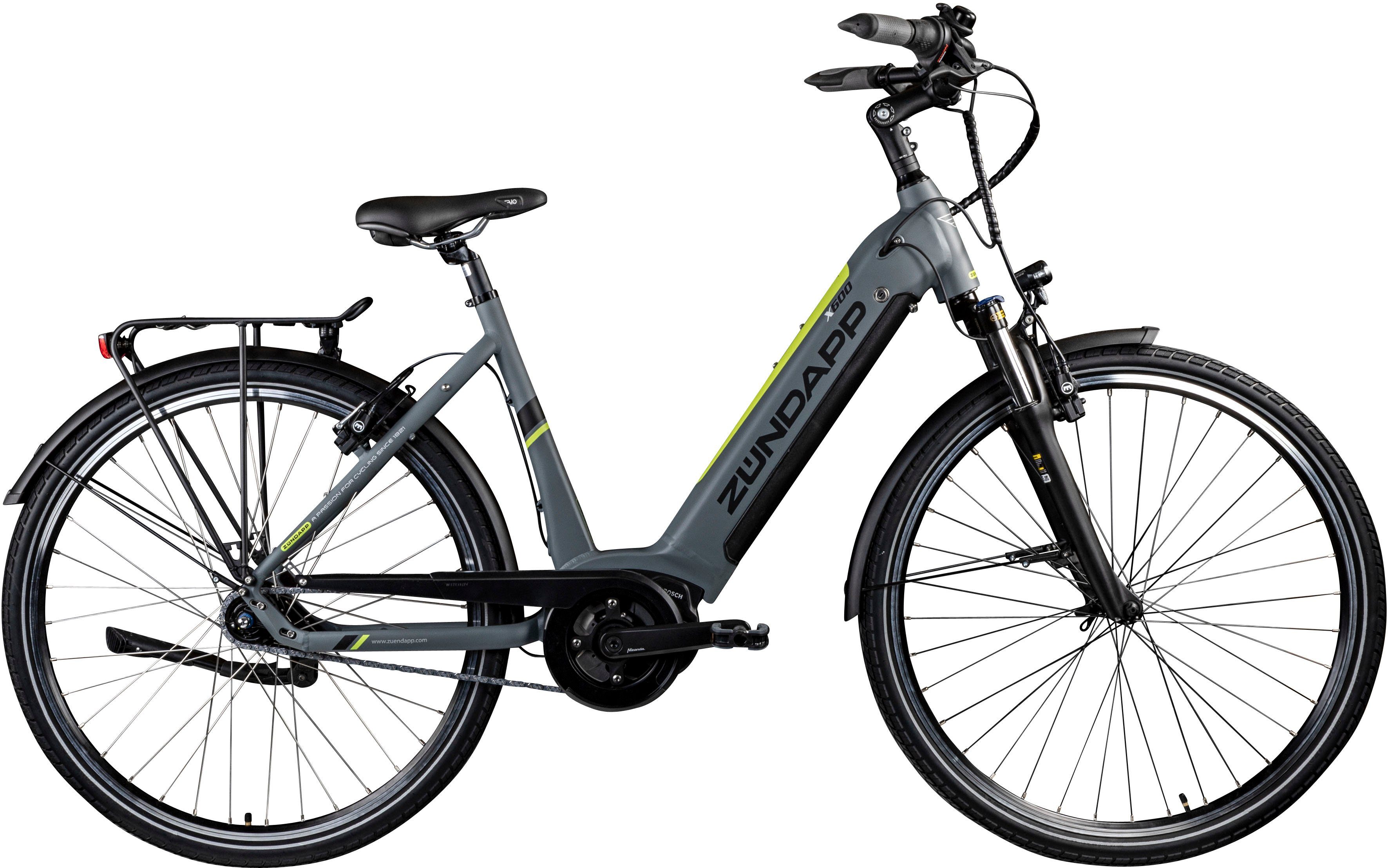 Zündapp E-Bike X600, 7 Gang Shimano Nexus Schaltwerk, Nabenschaltung, Mittelmotor, 400 Wh Akku