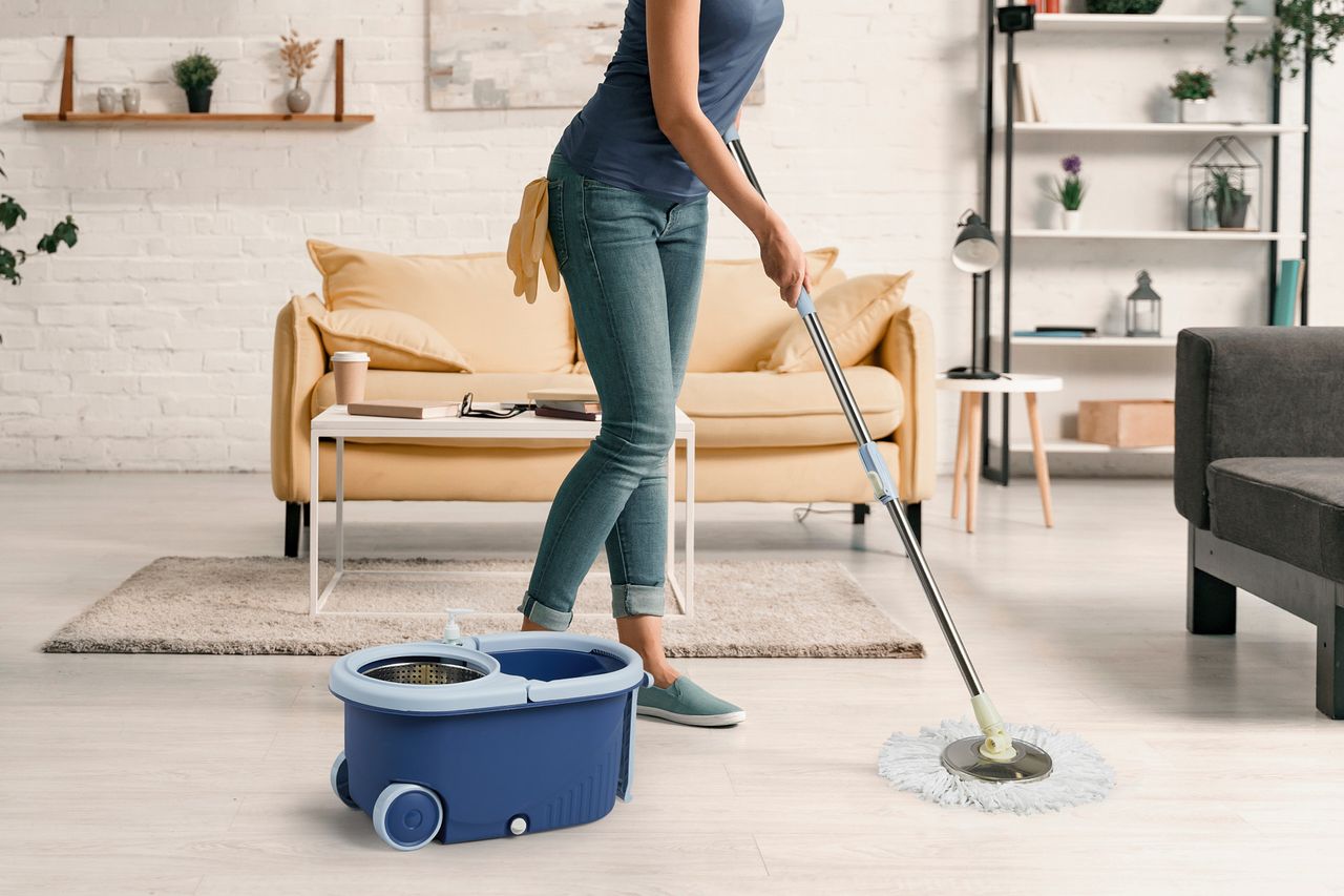 Umuzi Cleaning SPIN-MOP Rotationsmop-Gesamtset mit 4 Mopps