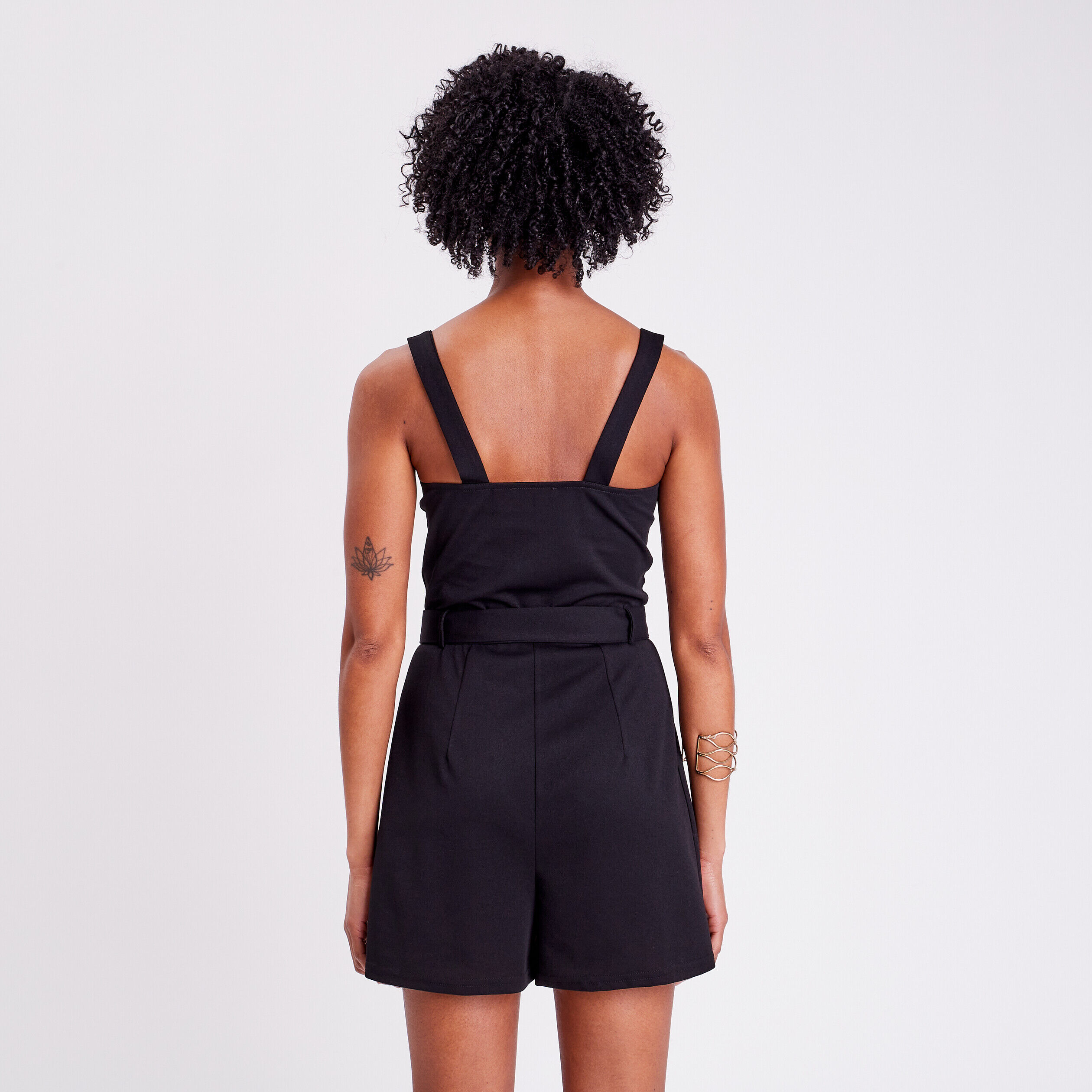 Combishort ceinturée noir femme | Cache Cache