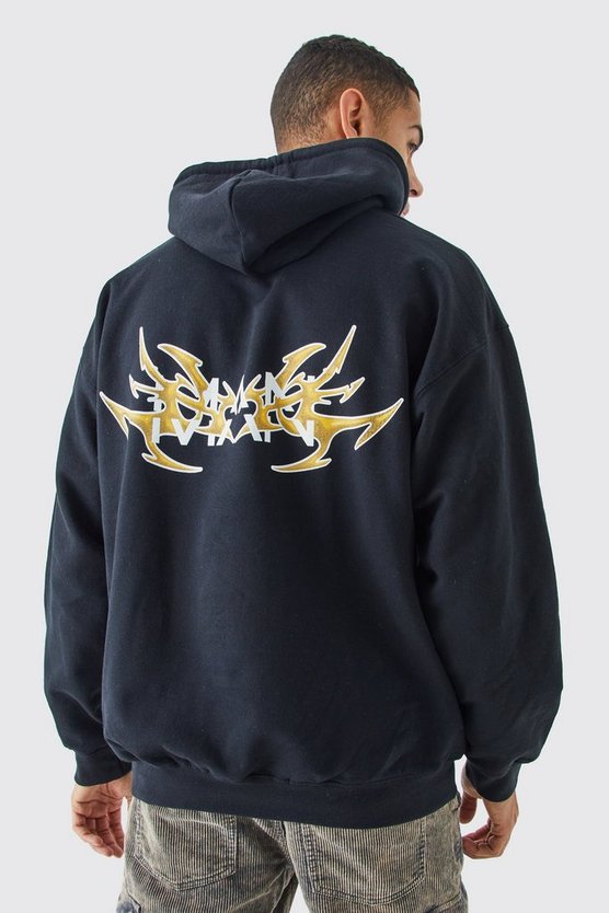 Oversize Man Y2K Hoodie mit Print
