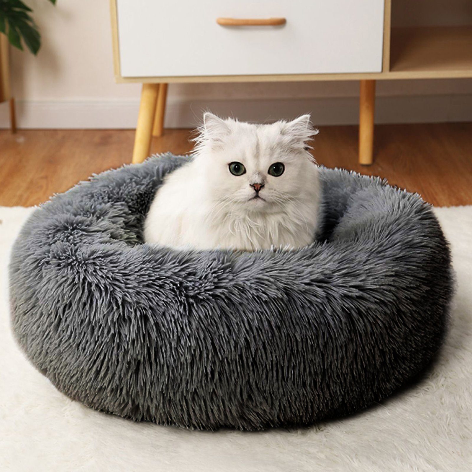 CALIYO Tierbett Tierbetten 100 cm, Waschbar Flauschiges Hundebett Katzenbett, Waschbar Hundesofa Tierbetten für Kleine, Mittelgroße Hunde, Katzen