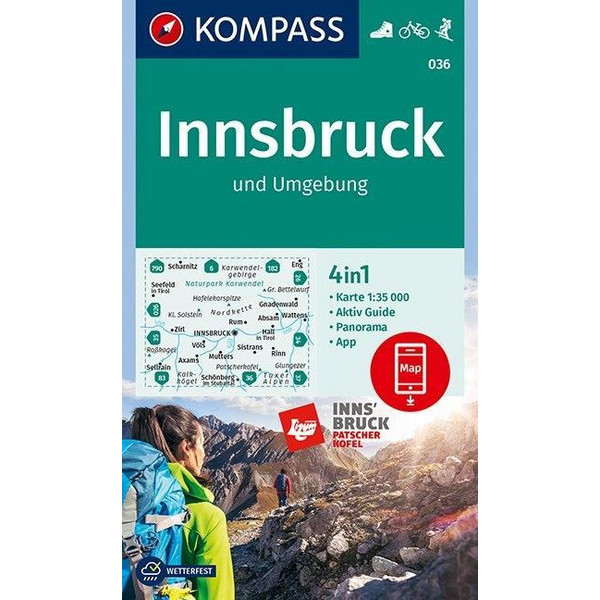 KOMPASS Wanderkarte Innsbruck und Umgebung 1:35 000 - Wanderkarte