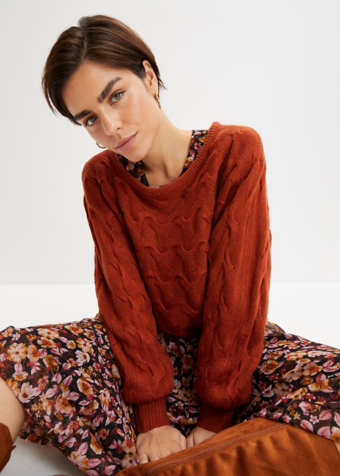 Pullover mit Zopfmuster