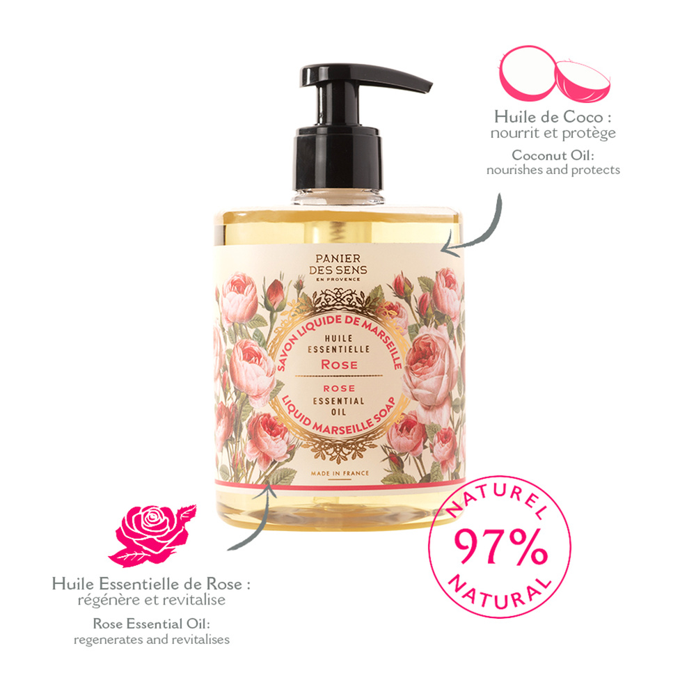 Panier des Sens Rose Régénérante Savon Liquide de Marseille