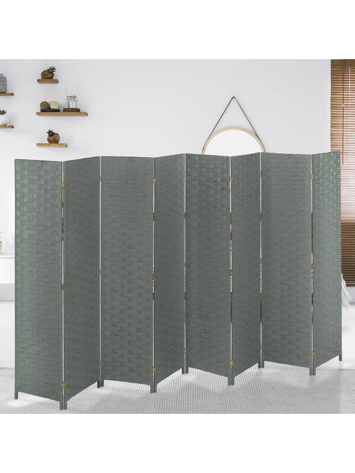 relaxdays Paravent in Grau - (B)320 x (H)170cm günstig kaufen onesize