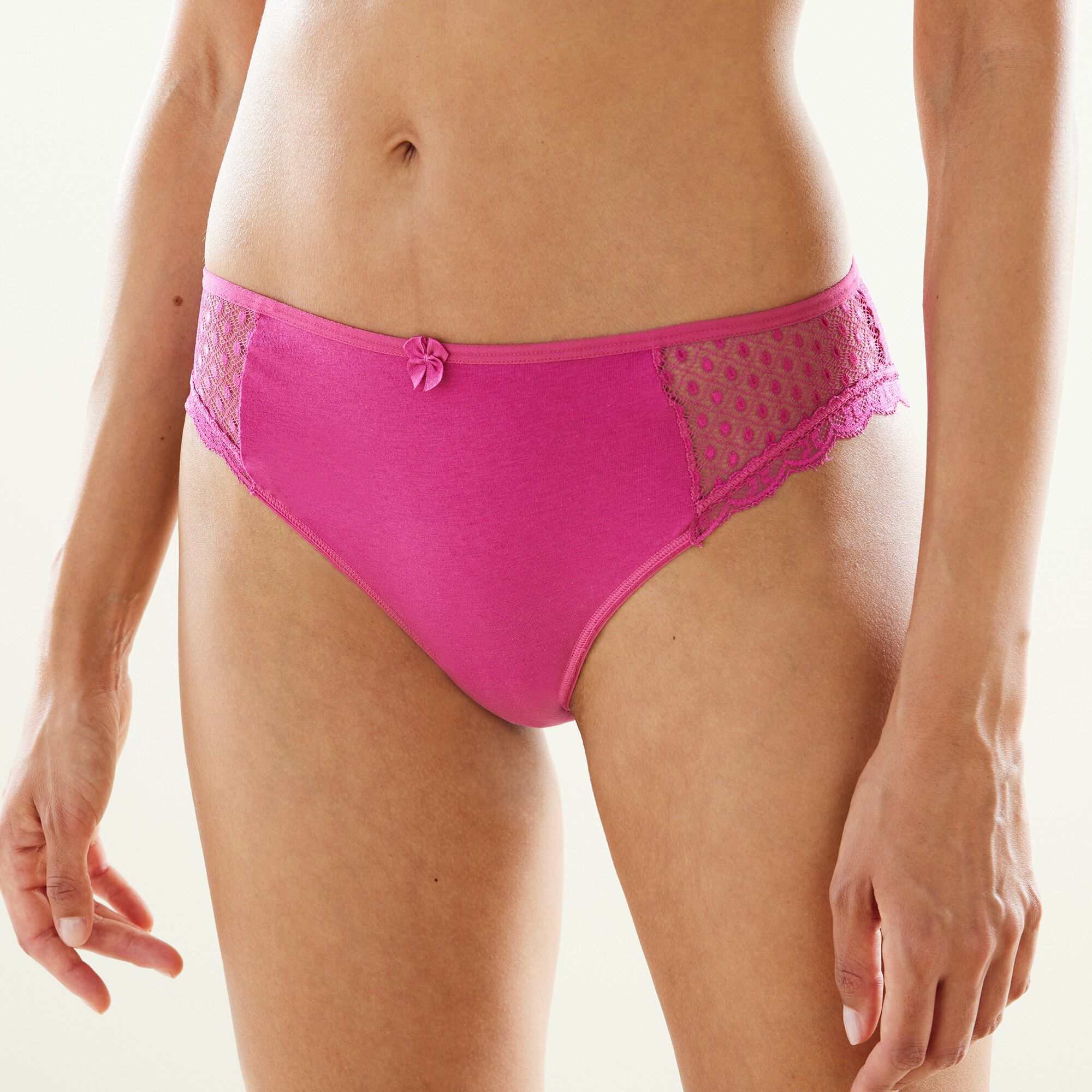 Culotte midi dentelle coton uni et imprimé fleuri Tropea