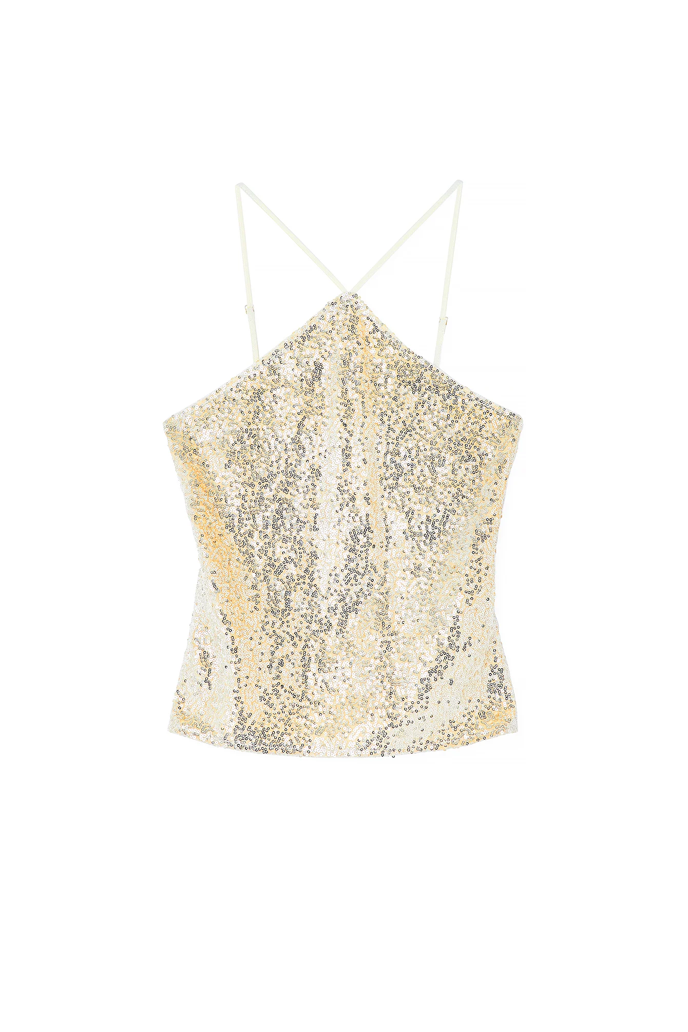 Neckholder-Top aus Samt mit Pailletten