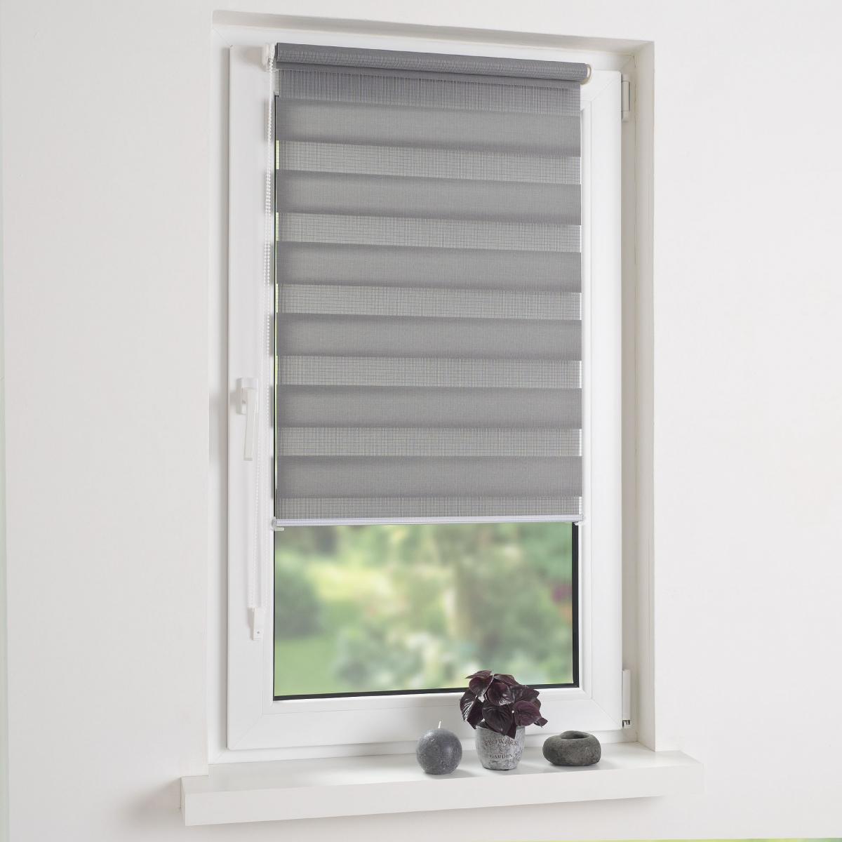 Bella Casa Duo-Rollo mini, Klemmfix Doppelrollo, grau, Rollo 90 x 160 cm (B x H)